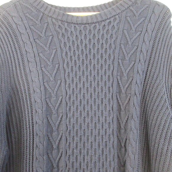 Buffalo David Bitton Mens Cable Knit Sweater XL Blue 100% Cotton Classic Vtg 662 - Picture 7 of 10